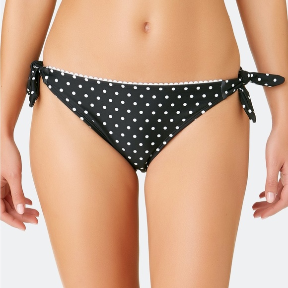 California Waves Other - Black Dot Printed Side-Tie Hipster Bikini Bottoms